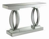 Coaster Amalia Rectangular Sofa Table with Shelf Clear Mirror Model 722519